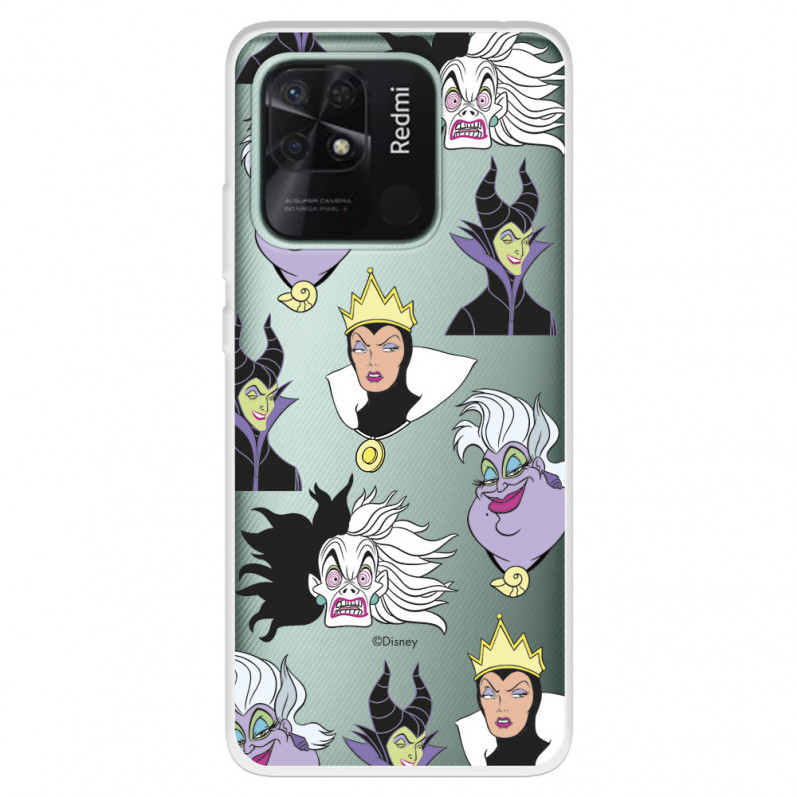 Funda para Xiaomi Redmi 10C Oficial de Disney Villanas Patrón - Villanas Disney