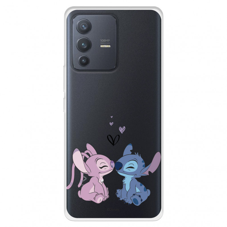 Funda para Vivo V23 Oficial de Disney Angel & Stitch Beso - Lilo & Stitch