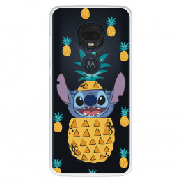 Funda para Motorola Moto G7 Oficial de Disney Stitch Piñas - Lilo & Stitch