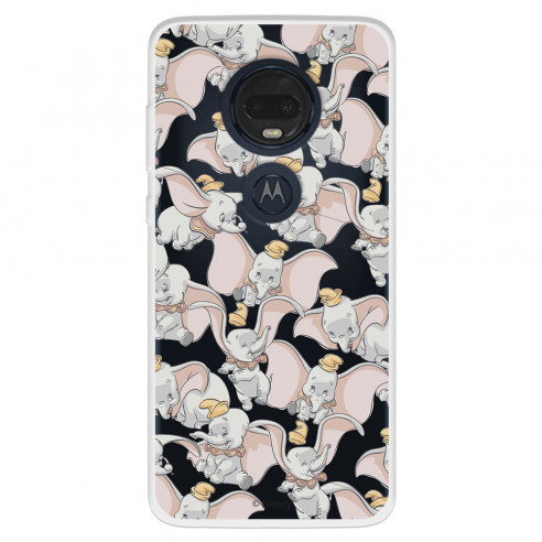 Funda para Motorola Moto G7 Oficial de Disney Dumbo Siluetas Transparente - Dumbo