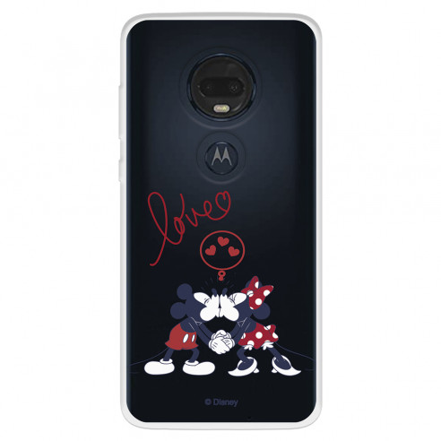 Funda para Motorola Moto G7 Oficial de Disney Mickey y Minnie Love - Clásicos Disney