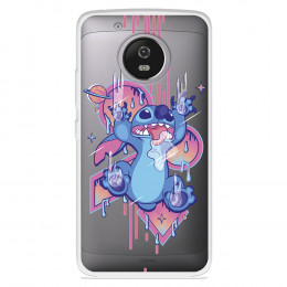 Funda para Motorola Moto G5 Oficial de Disney Stitch Graffiti - Lilo & Stitch