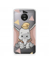 Funda para Motorola Moto G5 Oficial de Disney Dumbo Silueta Transparente - Dumbo