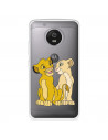 Funda para Motorola Moto G5 Oficial de Disney Simba y Nala Silueta - El Rey León