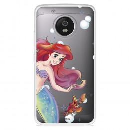 Funda para Motorola Moto G5 Oficial de Disney Ariel y Sebastián Burbujas - La Sirenita