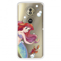 Funda para Motorola Moto G6 Play Oficial de Disney Ariel y Sebastián Burbujas - La Sirenita