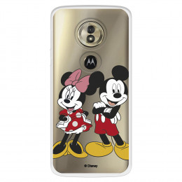 Funda para Motorola Moto G6 Play Oficial de Disney Mickey y Minnie Posando - Clásicos Disney
