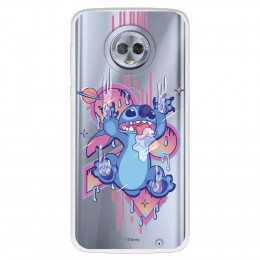 Funda para Motorola Moto G6 Plus Oficial de Disney Stitch Graffiti - Lilo & Stitch