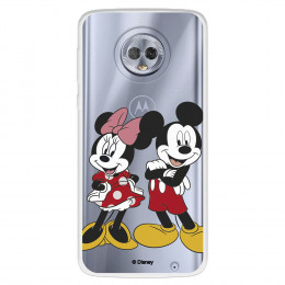 Funda para Motorola Moto G6 Plus Oficial de Disney Mickey y Minnie Posando - Clásicos Disney