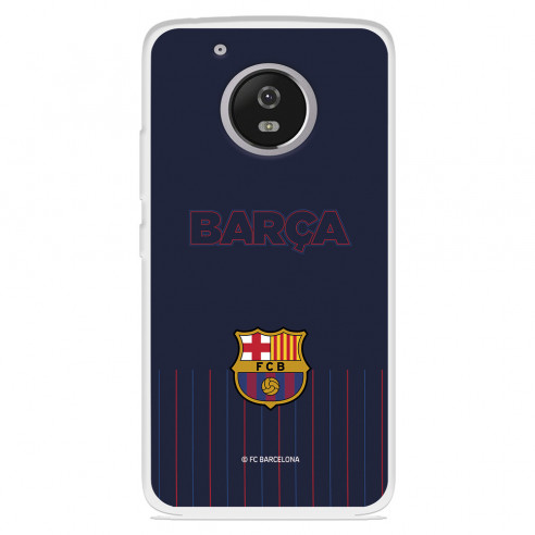 Funda para Motorola Moto G5 del FC Barcelona Barsa Fondo Azul  - Licencia Oficial FC Barcelona