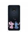 Funda para Motorola Moto G7 Plus Oficial de Disney Angel & Stitch Beso - Lilo & Stitch