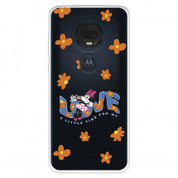 Funda para Motorola Moto G7 Plus Oficial de Disney Minnie Minnie Love - Clásicos Disney