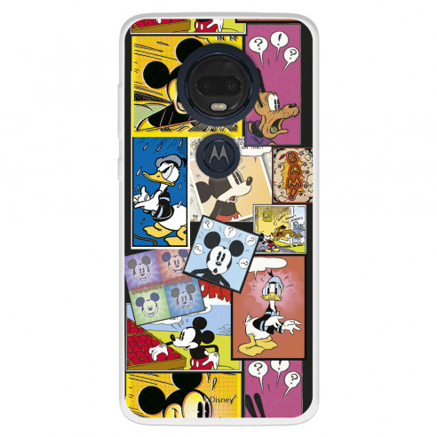 Funda para Motorola Moto G7 Plus Oficial de Disney Mickey Comic - Clásicos Disney