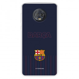 Funda para Motorola Moto G6 del FC Barcelona Barsa Fondo Azul  - Licencia Oficial FC Barcelona