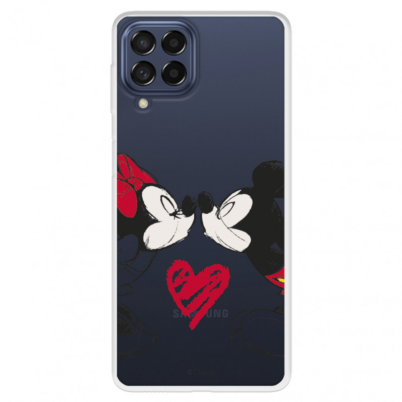 Funda para Samsung Galaxy M53 Oficial de Disney Mickey y Minnie Beso - Clásicos Disney