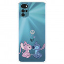 Funda para Motorola Moto G22 Oficial de Disney Angel & Stitch Beso - Lilo & Stitch