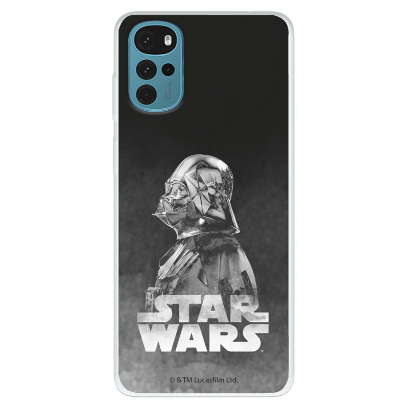 Funda para Motorola Moto G22 Oficial de Star Wars Darth Vader Fondo negro - Star Wars