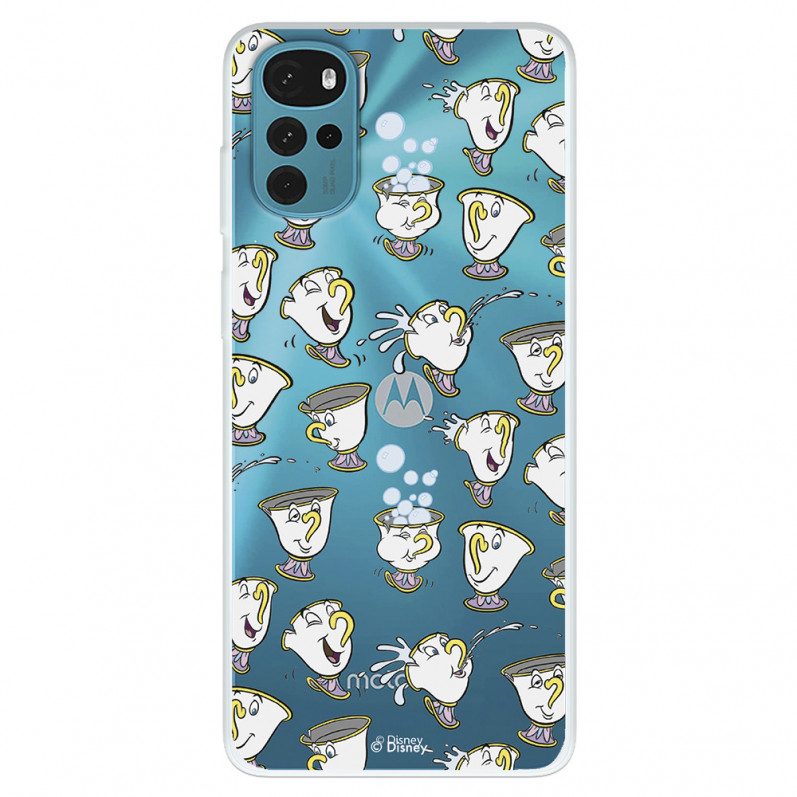 Funda para Motorola Moto G22 Oficial de Disney Chip Potts Siluetas - La Bella y la Bestia