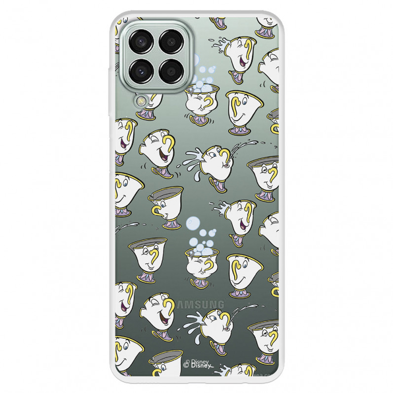 Funda para Samsung Galaxy M33 5G Oficial de Disney Chip Potts Siluetas - La Bella y la Bestia