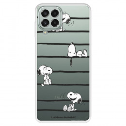 Funda para Samsung Galaxy M33 5G Oficial de Peanuts Snoopy rayas - Snoopy