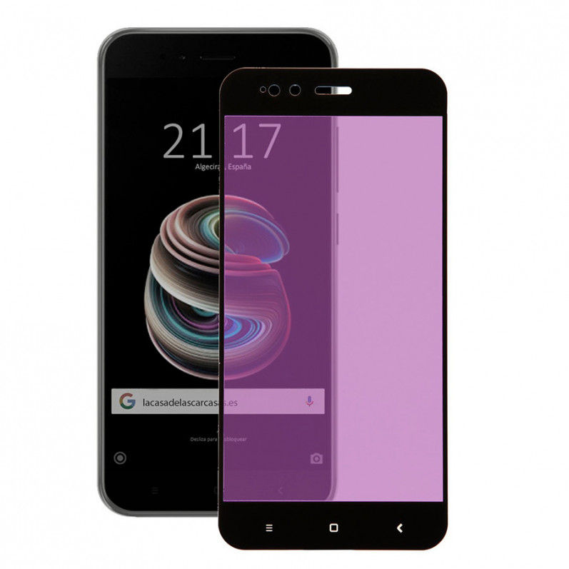 Schwarzes Full Anti Blue-Ray gehärtetes Glas für Xiaomi Mi A1