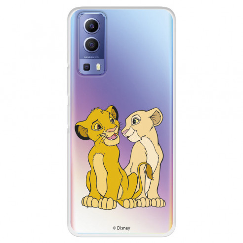 Hülle für Vivo Y52 5G Offizielle Disney Simba und Nala Silhouette – Der König der Löwen