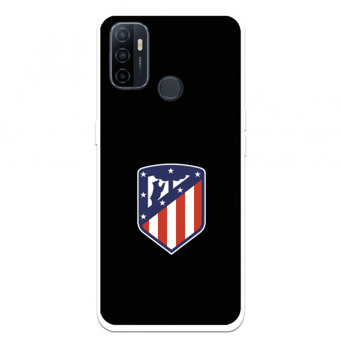 Hülle für Oppo A53s Atlético de Madrid Wappen Schwarzer Hintergrund – Offizielles Lizenzprodukt von Atlético de Madrid