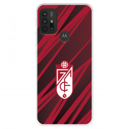 Funda para Motorola Moto G30 del Granada CF Escudo - Líneas Rojas y Negras  - Licencia Oficial Granada CF