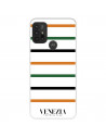 Funda para Motorola Moto G10 del Venezia Football Club Fondo Blanco Rayas  - Licencia Oficial Venezia Football Club