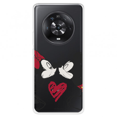 Funda para Huawei Honor Magic4 Lite Oficial de Disney Mickey y Minnie Beso - Clásicos Disney