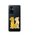 Funda para Oppo Reno8 Lite 5G Oficial de Disney Simba y Nala Silueta - El Rey León