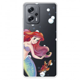 Funda para Xiaomi Poco X4 GT Oficial de Disney Ariel y Sebastián Burbujas - La Sirenita