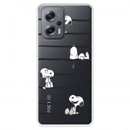 Funda para Xiaomi Poco X4 GT Oficial de Peanuts Snoopy rayas - Snoopy