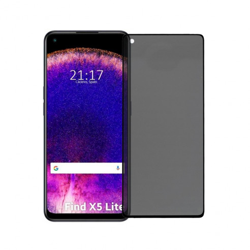 Vollständiges Antispyware-Hartglas für Oppo Find X5 Lite