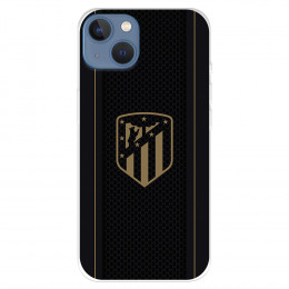 Funda para IPhone 14 Max del Atlético de Madrid Escudo Dorado Fondo Negro  - Licencia Oficial Atlético de Madrid