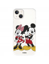 Funda para IPhone 14 Oficial de Disney Mickey y Minnie Posando - Clásicos Disney