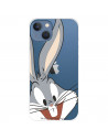 Funda para IPhone 14 Max Oficial de Warner Bros Bugs Bunny Silueta Transparente - Looney Tunes