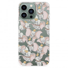 Funda para IPhone 14 Pro Max Oficial de Disney Dumbo Siluetas Transparente - Dumbo