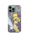 Funda para IPhone 14 Pro Max Oficial de Disney Campanilla Flores - Peter Pan