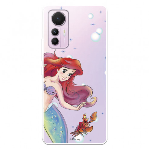 Funda para Xiaomi Mi 12 Lite 5G Oficial de Disney Ariel y Sebastián Burbujas - La Sirenita