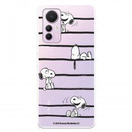 Funda para Xiaomi Mi 12 Lite 5G Oficial de Peanuts Snoopy rayas - Snoopy