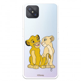 Funda para Oppo A92S Oficial de Disney Simba y Nala Silueta - El Rey León