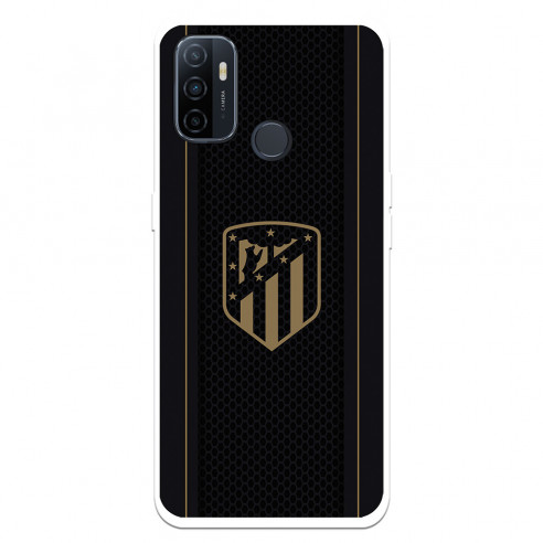 Hülle für Oppo A11s von Atlético de Madrid, goldenes Wappen, schwarzer Hintergrund – offizielle Lizenz von Atlético de Madrid