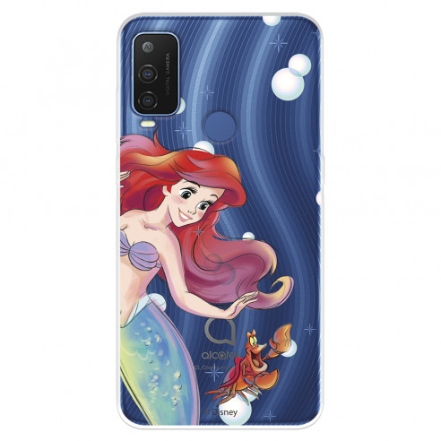 Funda para Alcatel 1 L Pro Oficial de Disney Ariel y Sebastián Burbujas - La Sirenita