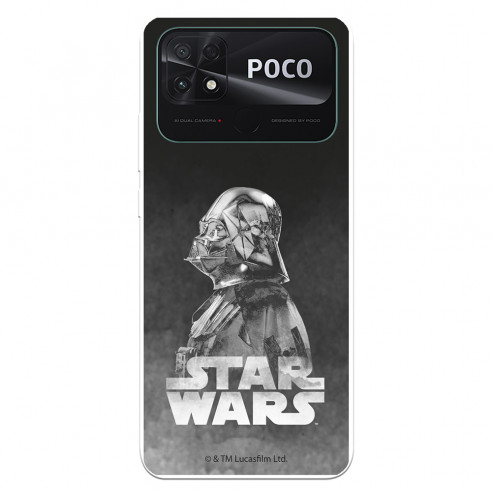Hülle für Xiaomi Poco C40 Offizieller Star Wars Darth Vader Schwarzer Hintergrund - Star Wars