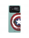 Hülle für Xiaomi Poco C40 Offizielles Marvel Captain America Crest Transparent - Marvel