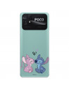 Hülle für Xiaomi Poco C40 Offizieller Disney Angel & Stitch Bisou - Lilo & Stitch