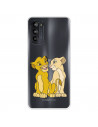 Funda para Motorola Moto G52 Oficial de Disney Simba y Nala Silueta - El Rey León