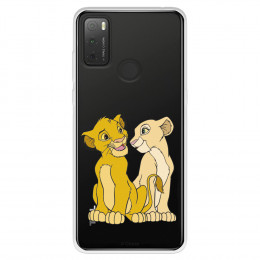 Funda para TCL 20Y Oficial de Disney Simba y Nala Silueta - El Rey León