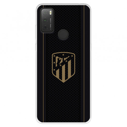 Funda para TCL 20Y del Atlético de Madrid Escudo Dorado Fondo Negro  - Licencia Oficial Atlético de Madrid